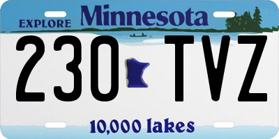 MN license plate 230TVZ