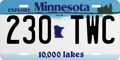 MN license plate 230TWC