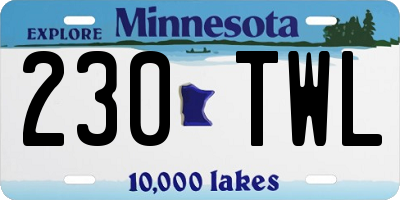 MN license plate 230TWL