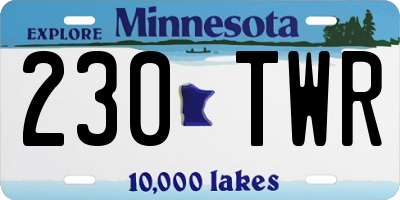 MN license plate 230TWR