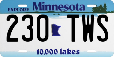 MN license plate 230TWS