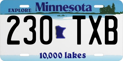 MN license plate 230TXB