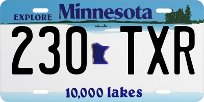 MN license plate 230TXR