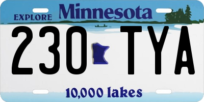 MN license plate 230TYA