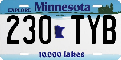 MN license plate 230TYB