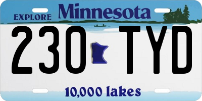 MN license plate 230TYD