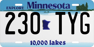 MN license plate 230TYG