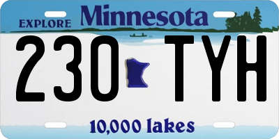 MN license plate 230TYH