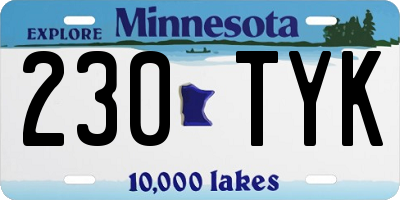 MN license plate 230TYK