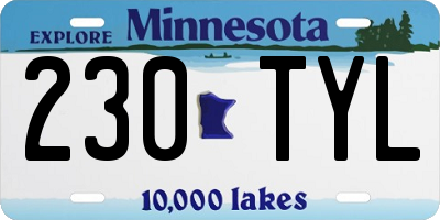 MN license plate 230TYL