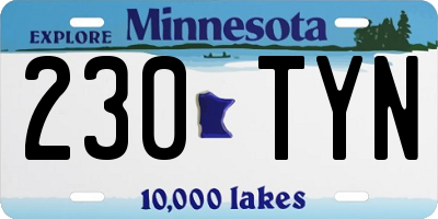 MN license plate 230TYN