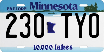 MN license plate 230TYO