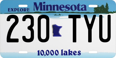 MN license plate 230TYU