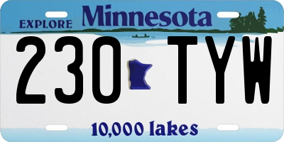 MN license plate 230TYW
