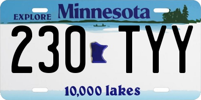 MN license plate 230TYY