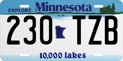 MN license plate 230TZB