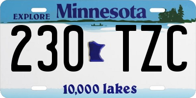 MN license plate 230TZC