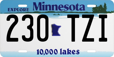 MN license plate 230TZI
