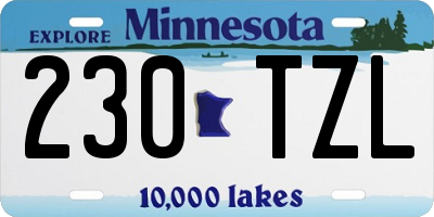 MN license plate 230TZL