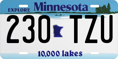 MN license plate 230TZU