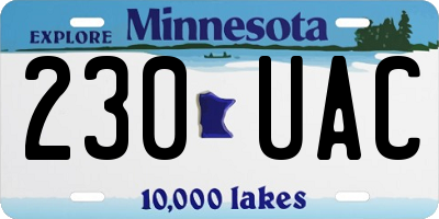 MN license plate 230UAC