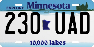 MN license plate 230UAD