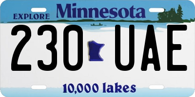 MN license plate 230UAE