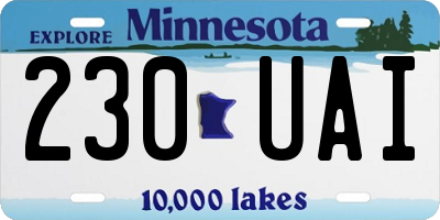 MN license plate 230UAI