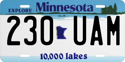MN license plate 230UAM