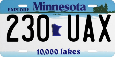 MN license plate 230UAX