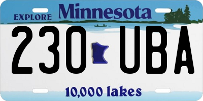 MN license plate 230UBA