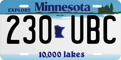 MN license plate 230UBC