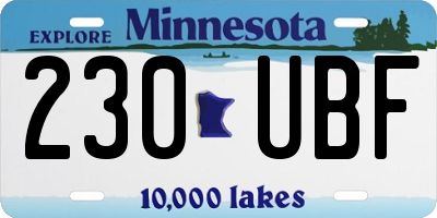 MN license plate 230UBF