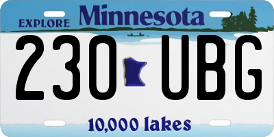 MN license plate 230UBG
