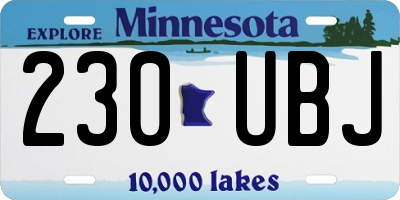 MN license plate 230UBJ