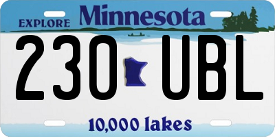 MN license plate 230UBL