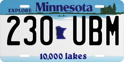 MN license plate 230UBM