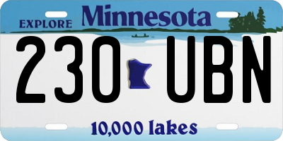 MN license plate 230UBN