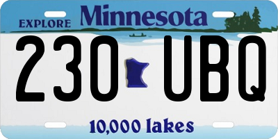 MN license plate 230UBQ