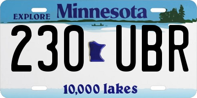 MN license plate 230UBR