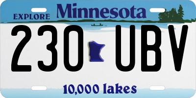 MN license plate 230UBV