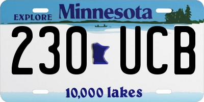 MN license plate 230UCB