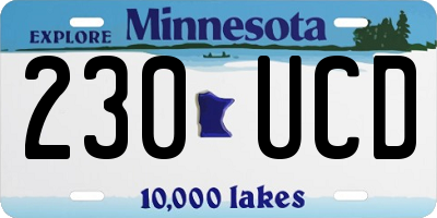 MN license plate 230UCD