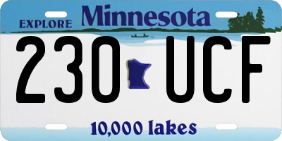 MN license plate 230UCF