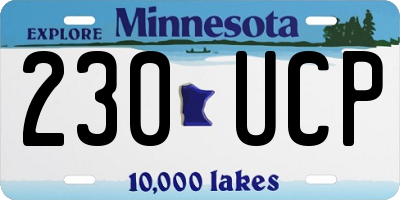 MN license plate 230UCP