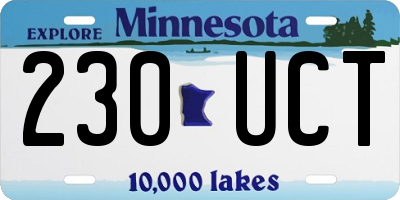 MN license plate 230UCT