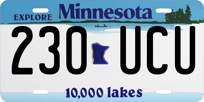 MN license plate 230UCU