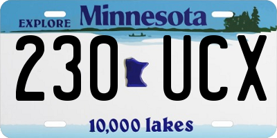 MN license plate 230UCX