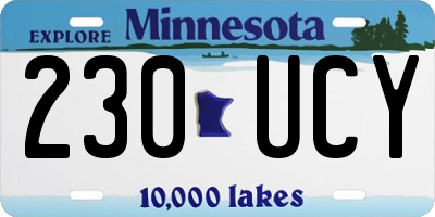 MN license plate 230UCY