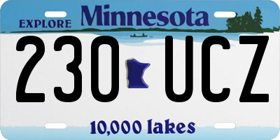 MN license plate 230UCZ